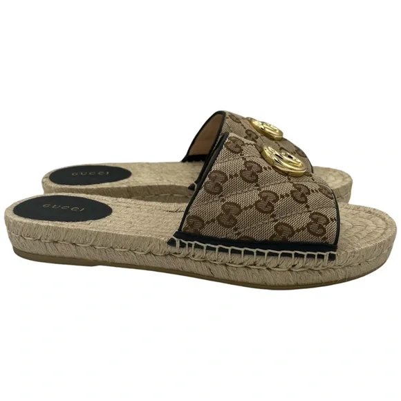 Gucci GG Matelasse Canvas Espadrille Sandal - Picture 4 of 11